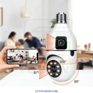 دوربین مداربسته لامپی دو لنز SQ002-W-L | ۶ مگاپیکسل وای فای با دید در شب رنگی