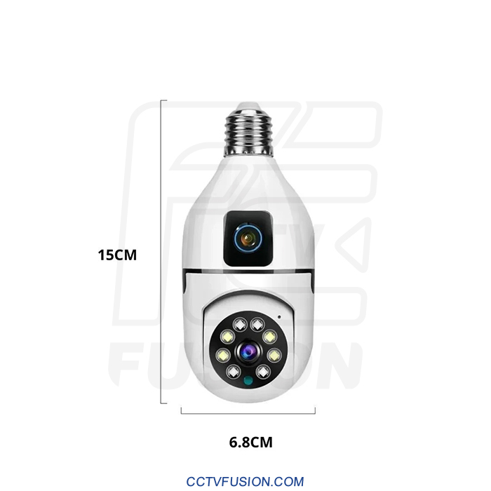 دوربین مداربسته لامپی دو لنز SQ002-W-L | ۶ مگاپیکسل وای فای با دید در شب رنگی