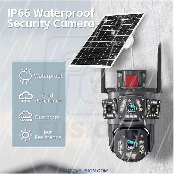 دوربین مداربسته سولار 4K سیم کارتی دو لنز