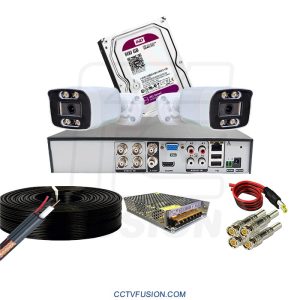پکیج اقتصادی دوربین مداربسته ۴ کانال نواتک با دو دوربین فولکالر فلزی و DVR چهار کانال بههمراه هارد ۵۰۰ گیگ