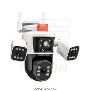 دوربین مداربسته سه لنز سیمکارتی O-Kam QQ849-WP-4-4G – مینی اسپید دام ۵ مگاپیکسل با دید در شب رنگی و پوشش ۳۶۰ درجه