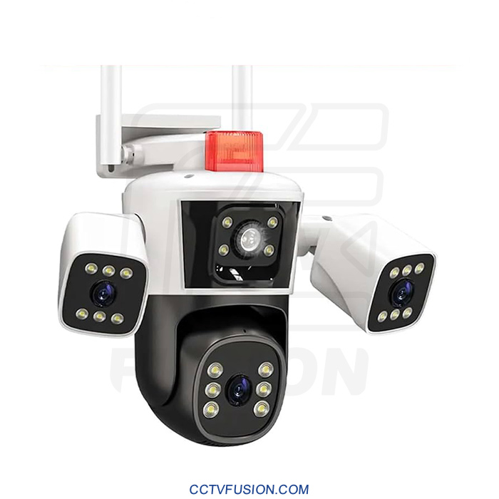 دوربین مداربسته سه لنز سیمکارتی O-Kam QQ849-WP-4-4G – مینی اسپید دام ۵ مگاپیکسل با دید در شب رنگی و پوشش ۳۶۰ درجه