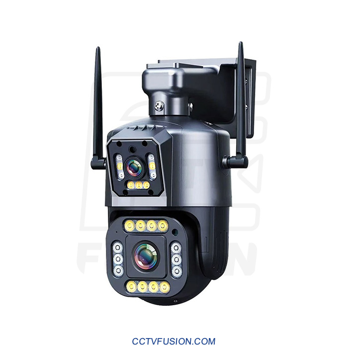 دوربین مداربسته O-Kam QQ816-WP-4-4G – مینی اسپید دام دو لنز 5MP با سیمکارت 4G و دید در شب رنگی