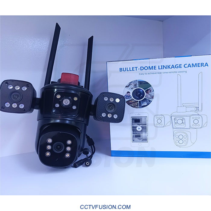 دوربین مداربسته سه لنز سیمکارتی O-Kam QQ849B-WP-4-4G – مینی اسپید دام ۵ مگاپیکسل با دید در شب رنگی و پوشش ۳۶۰ درجه - Image 3