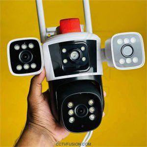 دوربین مداربسته سه لنز سیمکارتی O-Kam QQ849-WP-4-4G – مینی اسپید دام ۵ مگاپیکسل با دید در شب رنگی و پوشش ۳۶۰ درجه