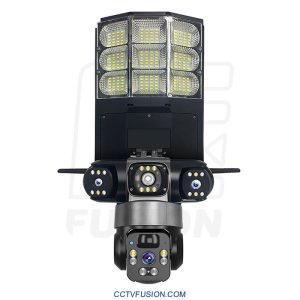 دوربین مداربسته سولار سیمکارتی سه لنز V380 XH-3SE4C2TA4-G – پروژکتور دار، دید در شب رنگی و پوشش ۳۶۰ درجه