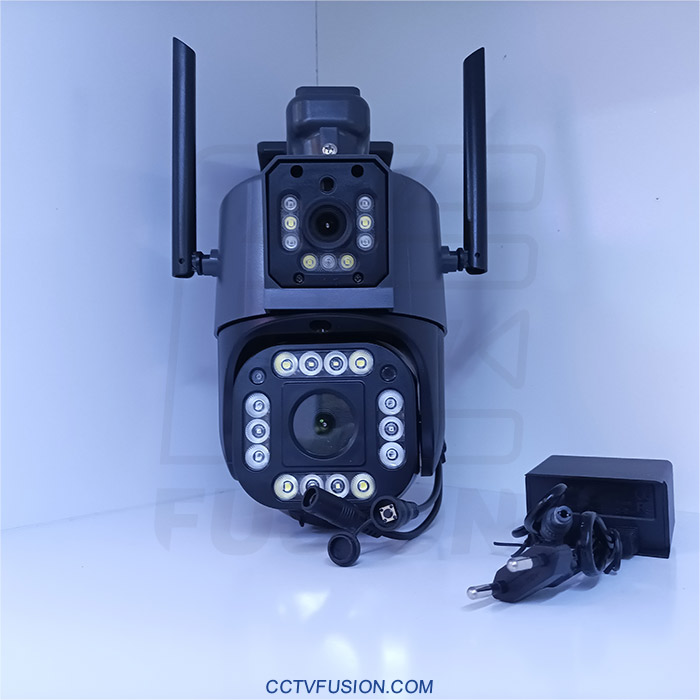 دوربین مداربسته O-Kam QQ816-WP-4-4G – مینی اسپید دام دو لنز 5MP با سیمکارت 4G و دید در شب رنگی