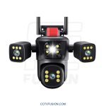 دوربین مداربسته سه لنز سیم‌کارتی O-Kam QQ849B-WP-4-4G – مینی اسپید دام ۵ مگاپیکسل با دید در شب رنگی و پوشش ۳۶۰ درجه