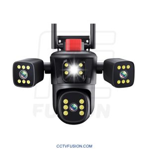 دوربین مداربسته سه لنز سیمکارتی O-Kam QQ849B-WP-4-4G – مینی اسپید دام ۵ مگاپیکسل با دید در شب رنگی و پوشش ۳۶۰ درجه