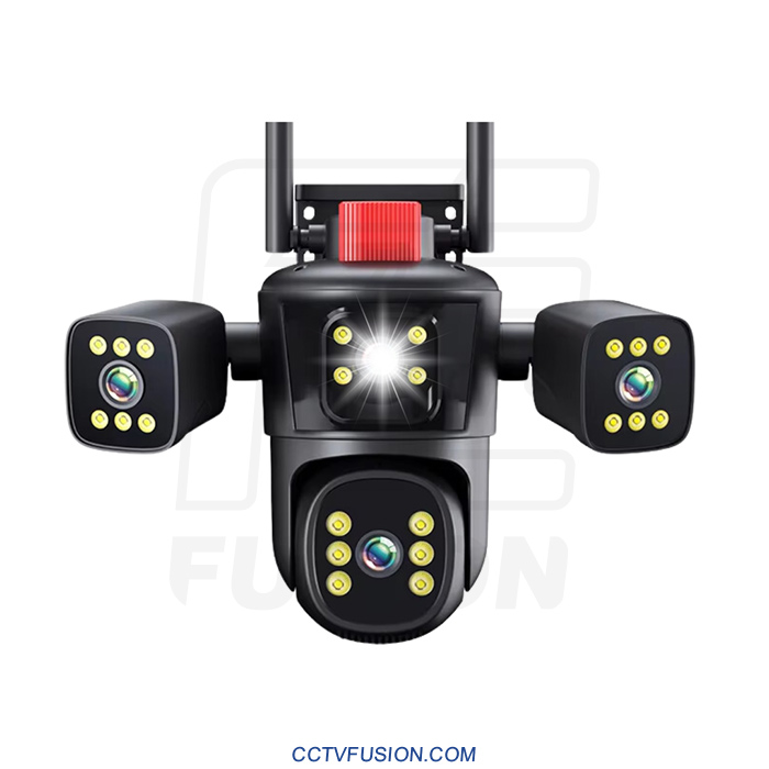 دوربین مداربسته سه لنز سیمکارتی O-Kam QQ849B-WP-4-4G – مینی اسپید دام ۵ مگاپیکسل با دید در شب رنگی و پوشش ۳۶۰ درجه