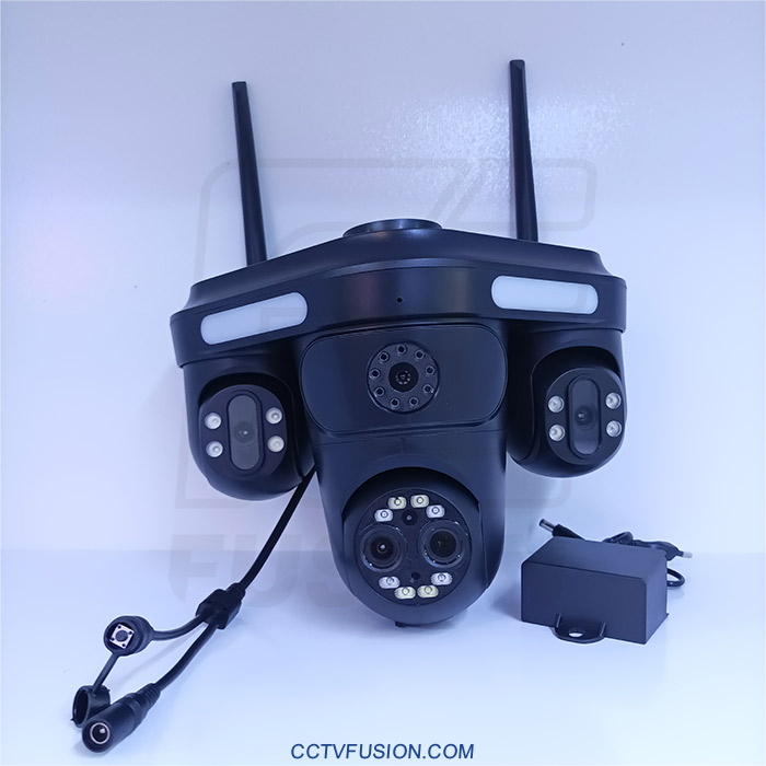 دوربین مداربسته سه لنز سیمکارتی OKAM QQ871BVMS-WP-4-4G – اسپید دام ۵ مگاپیکسل با زوم ۱۰× و دید در شب رنگی - Image 3