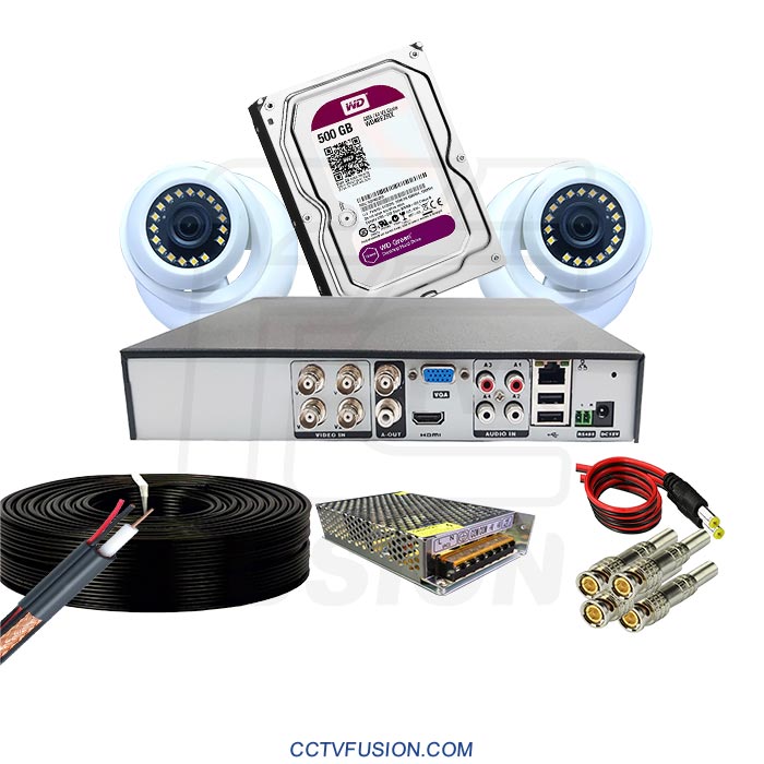 پکیج ۲ دوربین دام فولکالر AHD نواتک با DVR چهار کانال و هارد ۵۰۰GB – مناسب فضاهای داخلی