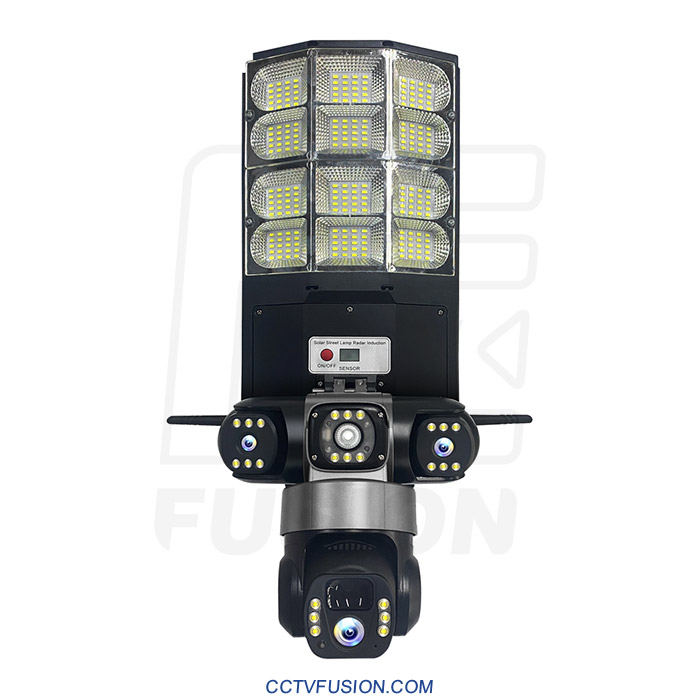 دوربین سیمکارتی سولار پرژکتوری LD002 | سه لنز، 4G، چرخش PTZ و دید در شب فولکالر