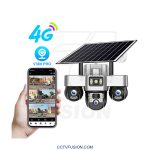 دوربین سه لنز خورشیدی سیم‌کارتی VST30-5G-8MP | چرخشی 360 درجه با رزولوشن 8MP