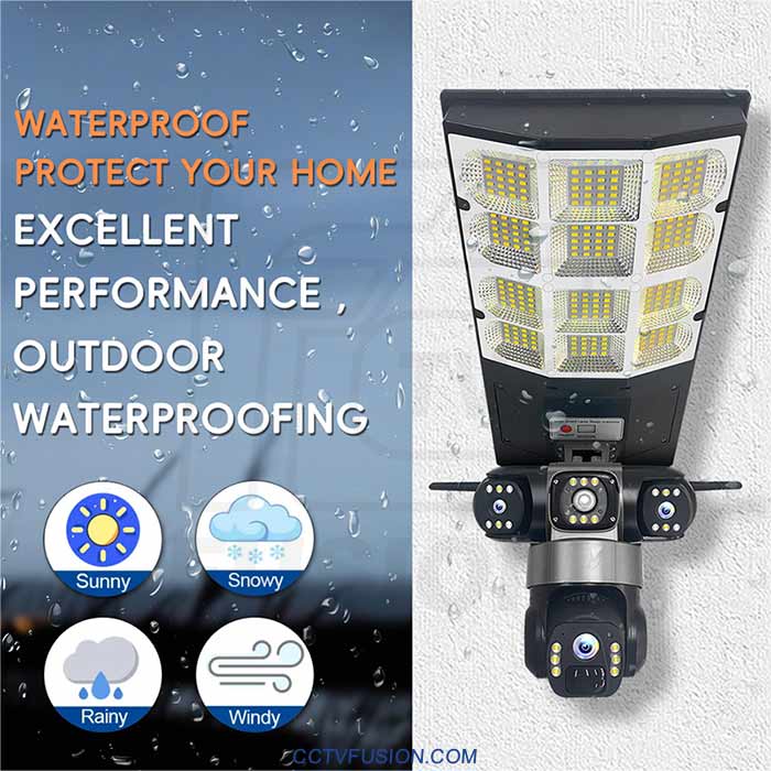 دوربین سیمکارتی سولار پرژکتوری LD002 | سه لنز، 4G، چرخش PTZ و دید در شب فولکالر