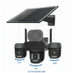 دوربین مداربسته سولار سیم‌کارتی TL1 Okam Pro سه لنز | باتری 10000mAh، پنل 8W، تعقیب سوژه و دید در شب هوشمند