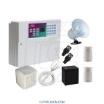 پکیج دزدگیر اماکن پرشین پاور مدل Zij ارتباط دوگانه GSM تلفن شهری ۲ سنسور حرکتی سیمی باتری پشتیبان بلندگو کابل ۴۳۳MHz