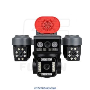 دوربین مداربسته سیمکارتی 4G چهار لنز ۵ مگاپیکسل RS-4G-5704-SP-EU-D با کیفیت 4K Ultra HD سرور داخلی نت ملی دید در شب Smart IR حسگر PIR بلندگو آژیر باتری داخلی Voice Monitor و اپ Hi Easy