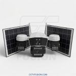 دوربین ۴ لنز سولار سیم‌کارتی AOV-V4D26 | دو پنل خورشیدی، چهار لنز ۵ مگاپیکسل، فناوری AOV، دید رنگی شب، اتصال ۴G
