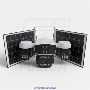دوربین ۴ لنز سولار سیم‌کارتی AOV-V4D26 | دو پنل خورشیدی، چهار لنز ۵ مگاپیکسل، فناوری AOV، دید رنگی شب، اتصال ۴G