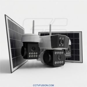دوربین ۴ لنز سولار سیم‌کارتی AOV-V4D26 | دو پنل خورشیدی، چهار لنز ۵ مگاپیکسل، فناوری AOV، دید رنگی شب، اتصال ۴G