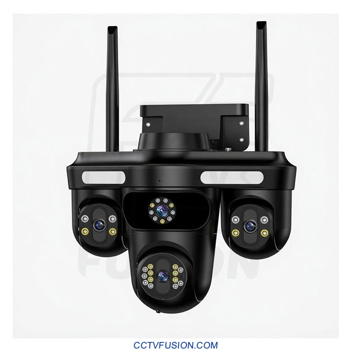 دوربین مینی اسپید دام ۴G مدل QQ871BFM-WP-4F-4G | چهار لنز ۵ مگاپیکسل، دید رنگی شب، چرخش ۳۵۵ درجه، IP66
