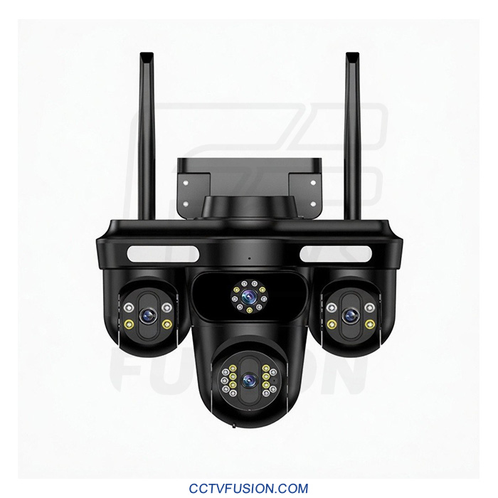 دوربین مینی اسپید دام ۴G مدل QQ871BFM-WP-4F-4G | چهار لنز ۵ مگاپیکسل، دید رنگی شب، چرخش ۳۵۵ درجه، IP66