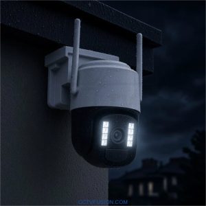 دوربین باتری‌دار 4G Okam-pro مدل TS1 | لنز چرخشی ۳ مگاپیکسل، سنسور PIR، دید رنگی شب، پشتیبانی از پنل خورشیدی